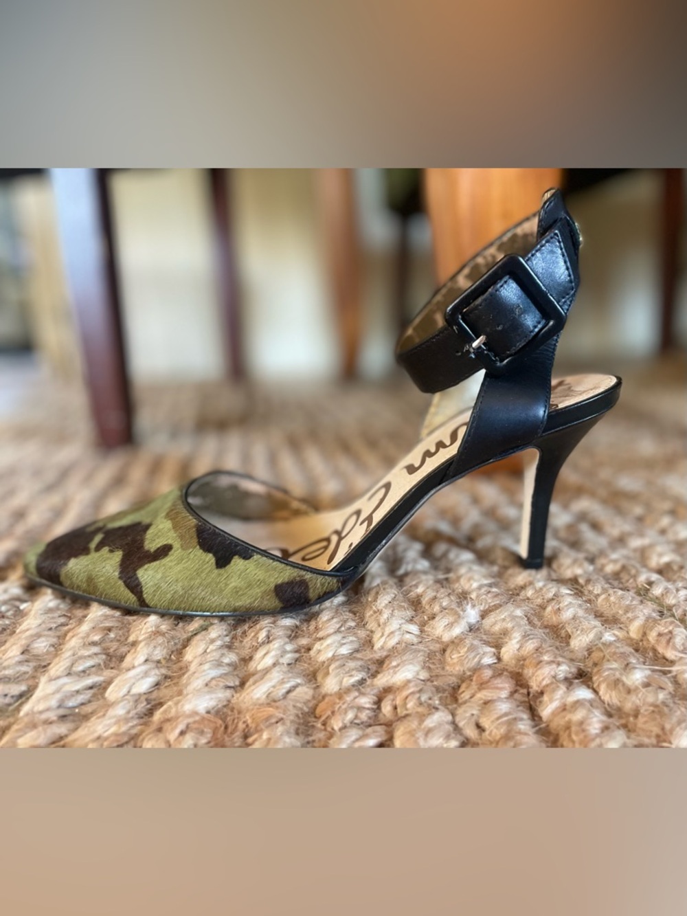 Sam Edelman Ankle-Strap Pump in Olive Camo pony- 
stunning shoes ! - Picture 4 of 12